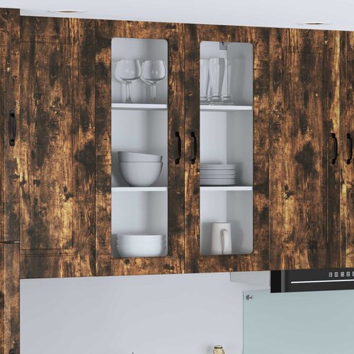 Zidni stakleni ormarić Lucca Dimljeni hrast 80 x 31 x 100 cm Cijene