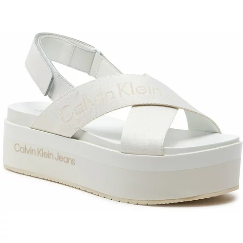 Calvin Klein Jeans Sandali Flatform Sandal Sling In Mr YW0YW01362 Off White YBR