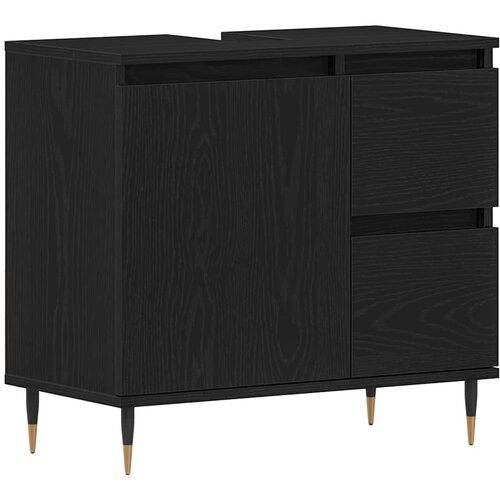  Set namje&amp;scaron;taja za kupaonicu 3 pcs Crni hrast 30 x 30 x 190 cm Slike