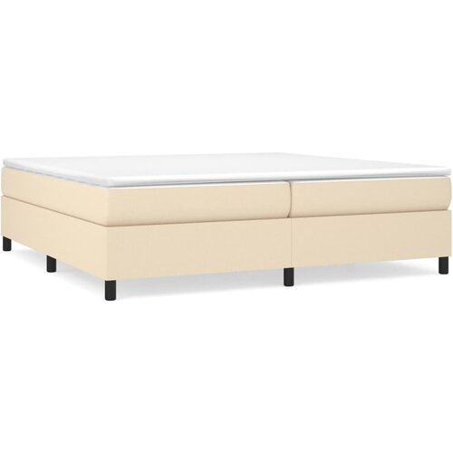 VidaXL Box spring postelja z vzmetnico krem 200x200 cm blago, (20724279) Slike