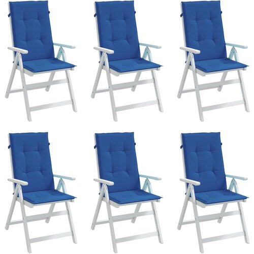  Jastuci za vrtne stolice 6 kom plavi 120 x 50 x 3 cm od tkanine Slike