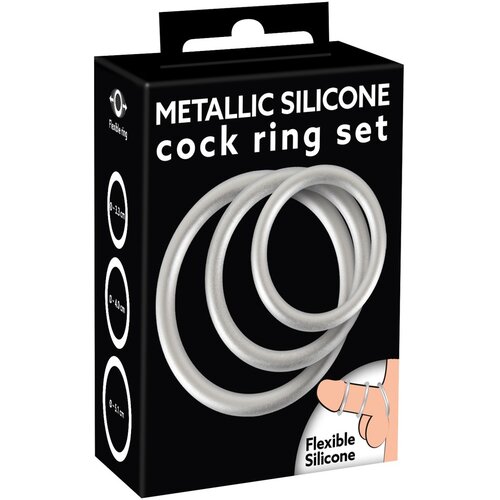 You2Toys Metallic Silicone Cock Ring Set Cene