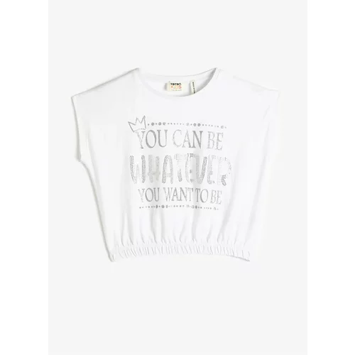 Koton Printed White Girls T-shirt 3skg10063ak