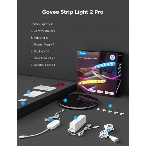GOVEE Light 2 Pro Universal strip light LED 5000 mm Slike