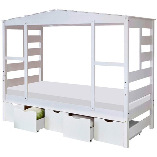 MID.YOU Postelja Lio, 90x200, Bela, Bor, Masivno Cene