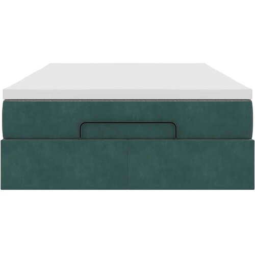 VidaXL okvir za krevet s madraca tamnozeleni 120x190 cm bar&amp;scaron;unasti Slike