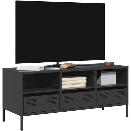 VidaXL TV ormarić crni 101,5x39x43,5 cm hladno valjani čelik Slike