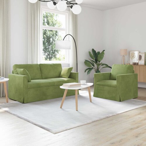  Set sofe 2 pcs Svijetlo zelena 158 x 78 x 80 cm Baršun Cene