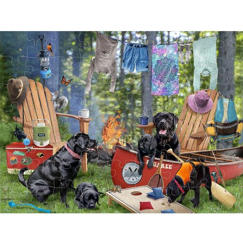 Prime 3d Puzzle 2D/3D - Smeđi i crni labradori 63 kom 31x23cm Giordan Slike