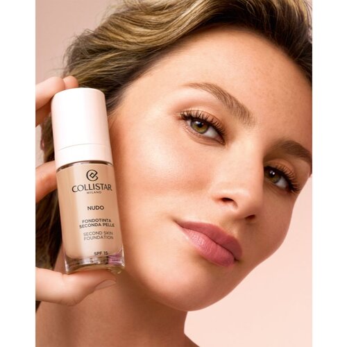 Collistar NUDO Second Skin Foundation SPF 15 posvetlitveni vlažilni tekoči puder z gladilnim učinkom odtenek 2N Beige 30 ml Slike