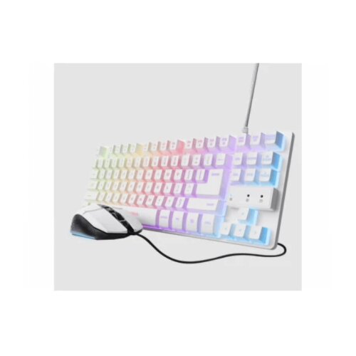 Trust Tastatura+miš GXT 798 2-in-1 Gaming set/TKL/US/bela Cene