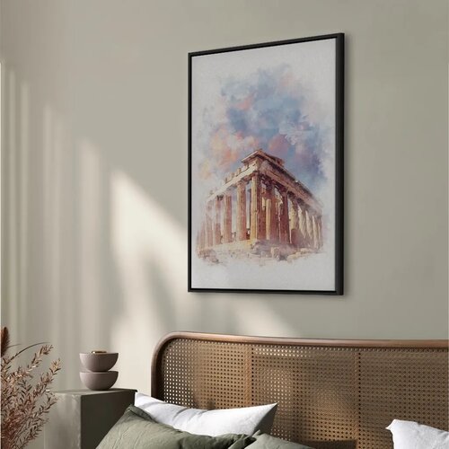  Slika - Painted Parthenon (1 Part) Vertical 40x60 U crnom drvenom okviru Cijene