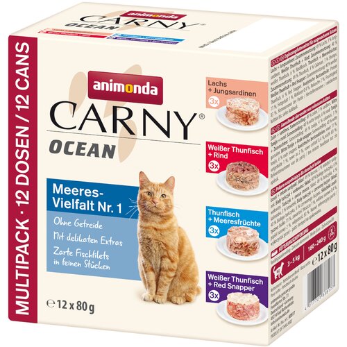 Animonda Carny Ocean 12 x 80 g - Mije&amp;scaron;ano pakiranje I (4 vrste) Slike