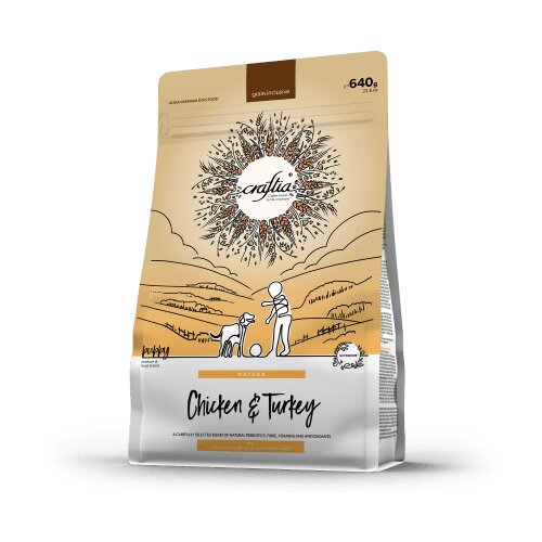 Craftia natura chicken &amp;amp; turkey puppy medium &amp;amp; large breed - 640 g Slike
