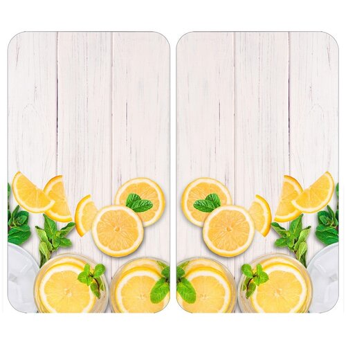 Wenko Zaštitni poklopci za štednjak u setu od kaljenog stakla 2 kom 52x30 cm Lemons – Cijene