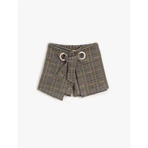Koton Plaid Front Tie Detail Shorts Skirt