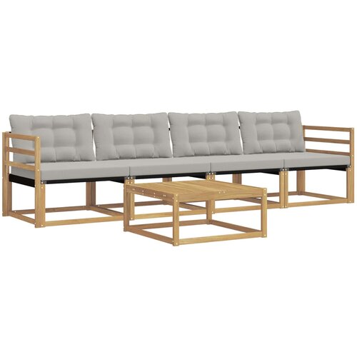  Set vanjskih sofa 5 kom. Bijela i svjetlosiva Smeđa 79 x 79 x 37 cm Slike