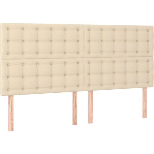 Maison Chic Posteljno vzglavje - Vzglavna omarica 4 kosa krem 100x5x78/88 cm blago, (22078409) Cene