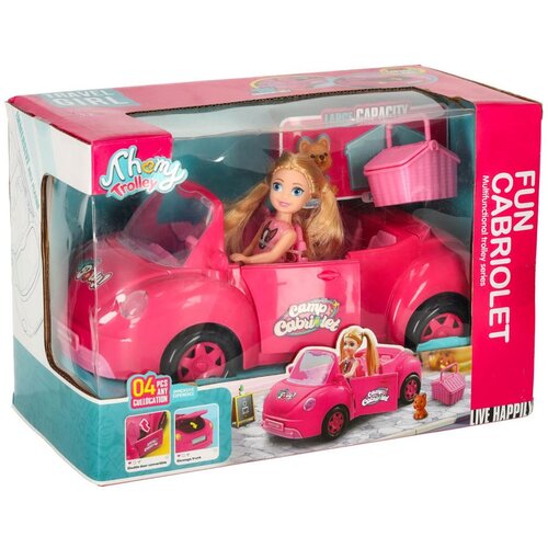  Auto lutka kabrio roza 4 el. Slike