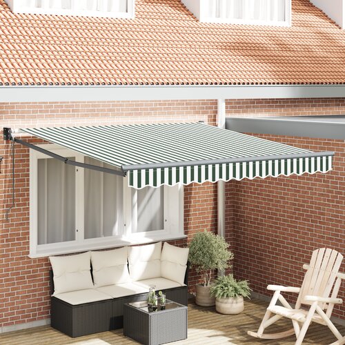 vidaXL Automatska uvlačiva tenda Zelena i bijela 350x250 cm Cijene