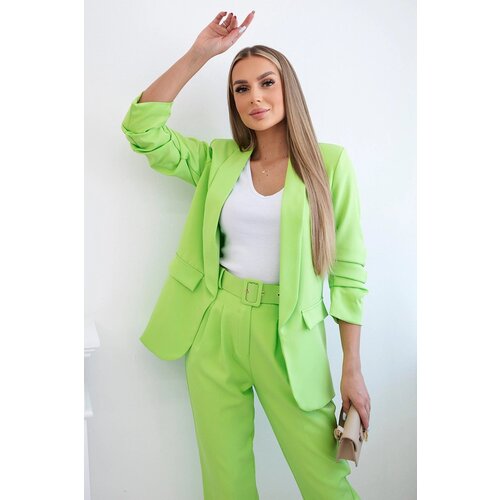 Kesi Women's elegant blazer + trousers set - neon green Cijene