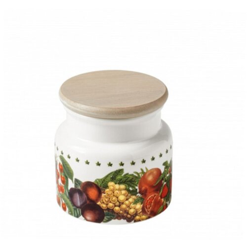 Brandani Doza z lesenim pokrovom Le Primizie 10,5 x 11 cm, porcelan Cene