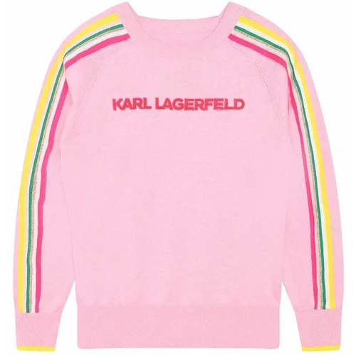 Karl Lagerfeld Dječji džemper boja: ružičasta