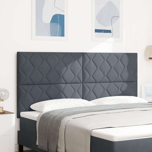 vidaXL Vzglavje Geometrijskih Blokov Temno Sivo 180 cm Velvet, (22080613) Cene