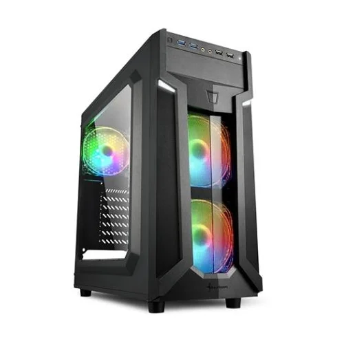  Kućište SHARKOON gaming, VG6-W RGB, ATX, ventilator 3×120 mm LED, 2xUSB3, Window