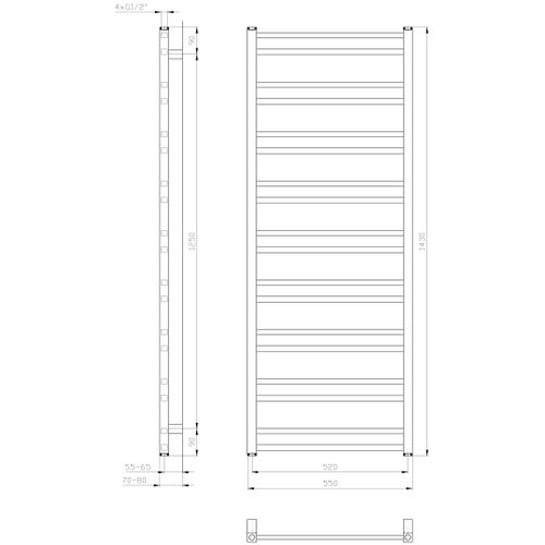 Sapho radijator za kupatilo metro dos 143x55 cm mat bela Slike