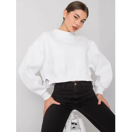 Fashion Hunters Basic white sweatshirt for women