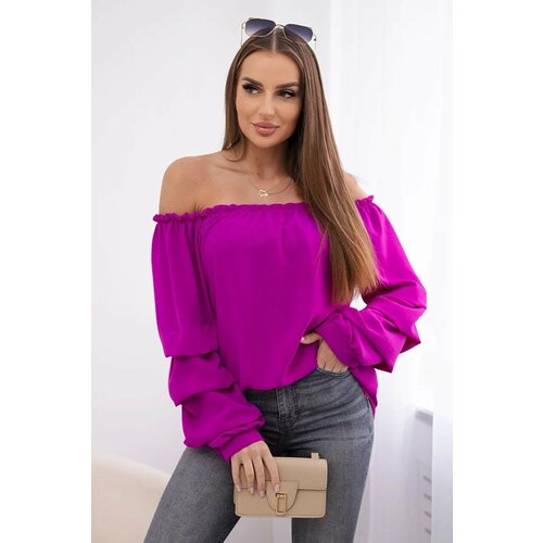 Kesi Spanish blouse with decorative sleeves dark purple Slike