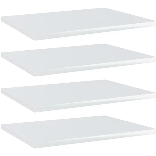 Police za knjige 4 kom visoki sjaj bijele 40x30x1,5 cm iverica
