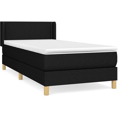 Box spring krevet s madracem crni 90x190 cm od tkanine Slike