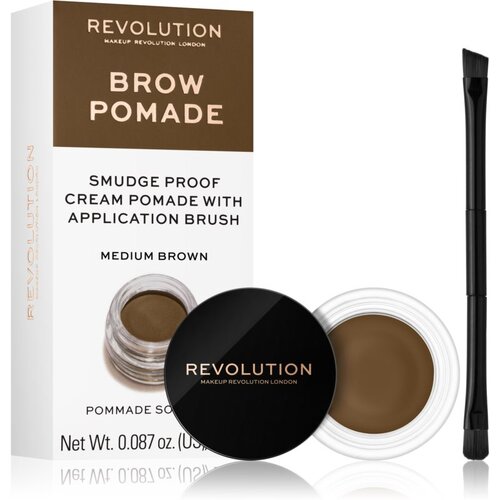 Revolution brow Pomade With Double Ended Brush pomada za obrve 2,5 g nijansa Medium Brown za žene Cijene