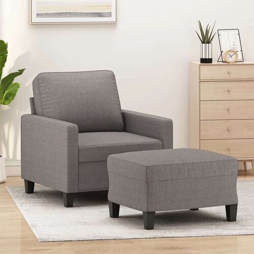  Fotelj s stolčkom za noge taupe 60 cm blago, (20909899) Cene