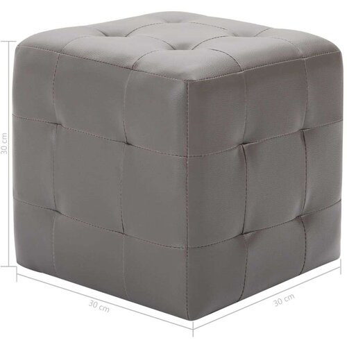VidaXL noćni ormarići od umjetne kože 2 kom sivi 30 x 30 x 30 cm Slike