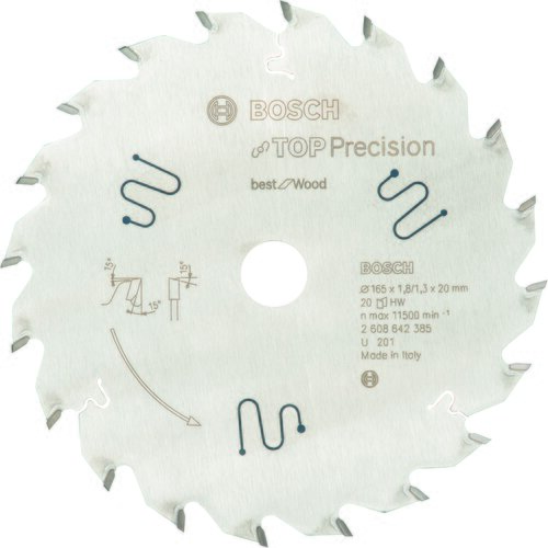Bosch list kružne testere top precision best za drvo 165 x 20 x 1,8 mm, 20 2608642385 Slike