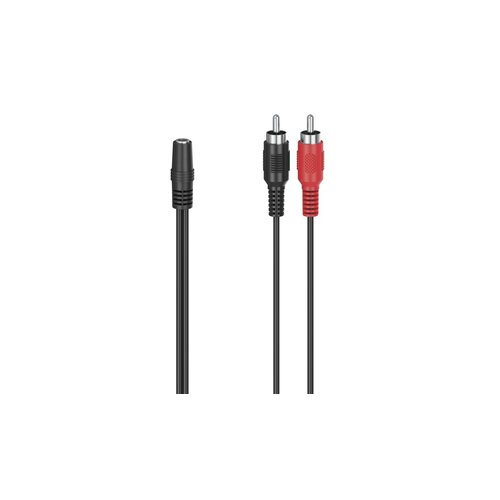 Hama 00205186 Cinch / utičnica audio adapter [1x priključna doza za 3,5 mm banana utikač - 2x mu&amp;scaron;ki cinch konektor] crna Slike