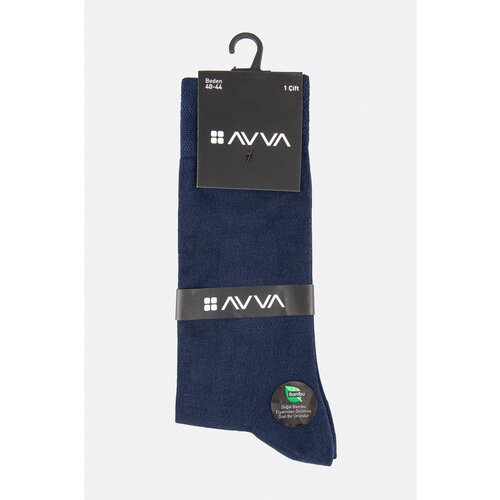 Avva Men's Navy Blue Plain Bamboo Cleat Socks Slike