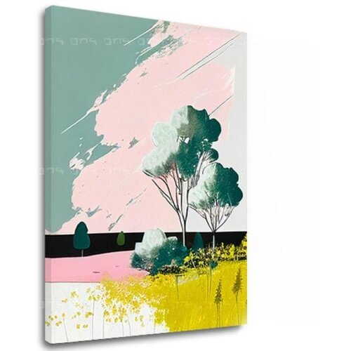 Pejzaž na platnu romantična šetnja (pastel vorld collection) Slike