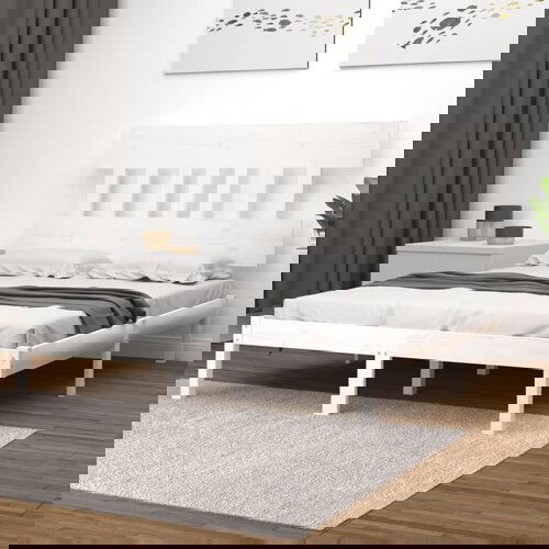 The Living Store Posteljni okvir bel iz trdnega lesa 200x200 cm - Posteljni Okvir, (21528214) Slike