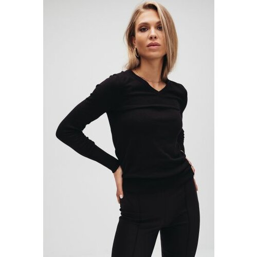 Legendww ženski džemper v izreza u crnoj boji 9500-7717-06 Slike