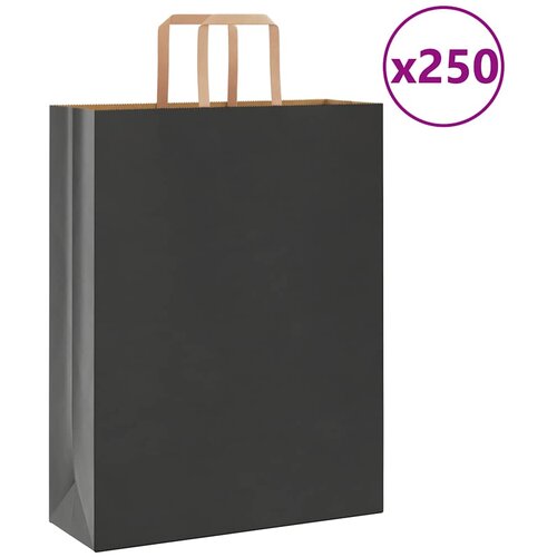  Papirnate vrećice 250 kom s ručkama crne 32x12x42 cm Cijene