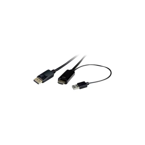 Roline HDMI / DisplayPort / USB priključni kabel DisplayPort utikač, HDMI A utikač, USB-A utikač 1.00 m crna 11.04.5991 sa zaštitom HDMI kabel