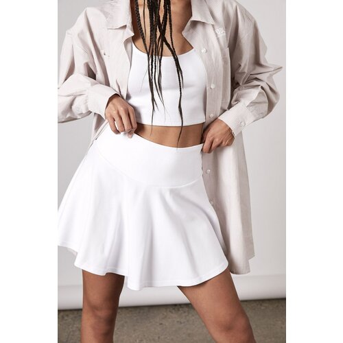 Madmext Women's White Basic Short Tennis Skirt Slike