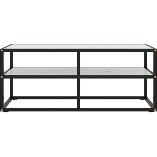 Maison Chic TV omarica - TV enota - Televizijska omarica črna in belo marmorno steklo 100x40x40 cm, (21698989) Slike