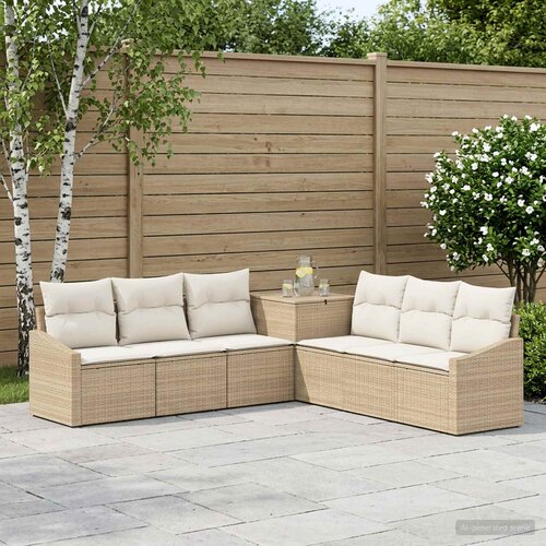  Set sofe 7 kom. Bež i krem bijela 123 x 62 x 69 cm Slike