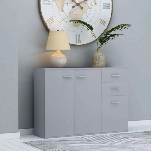  Komoda siva 105 x 30 x 75 cm od konstruiranog drva Cijene