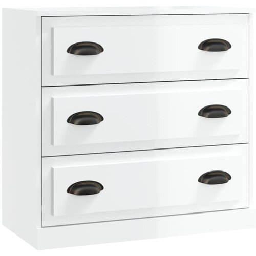  Komoda sjajna bijela 70x35,5x67,5 cm od konstruiranog drva Slike